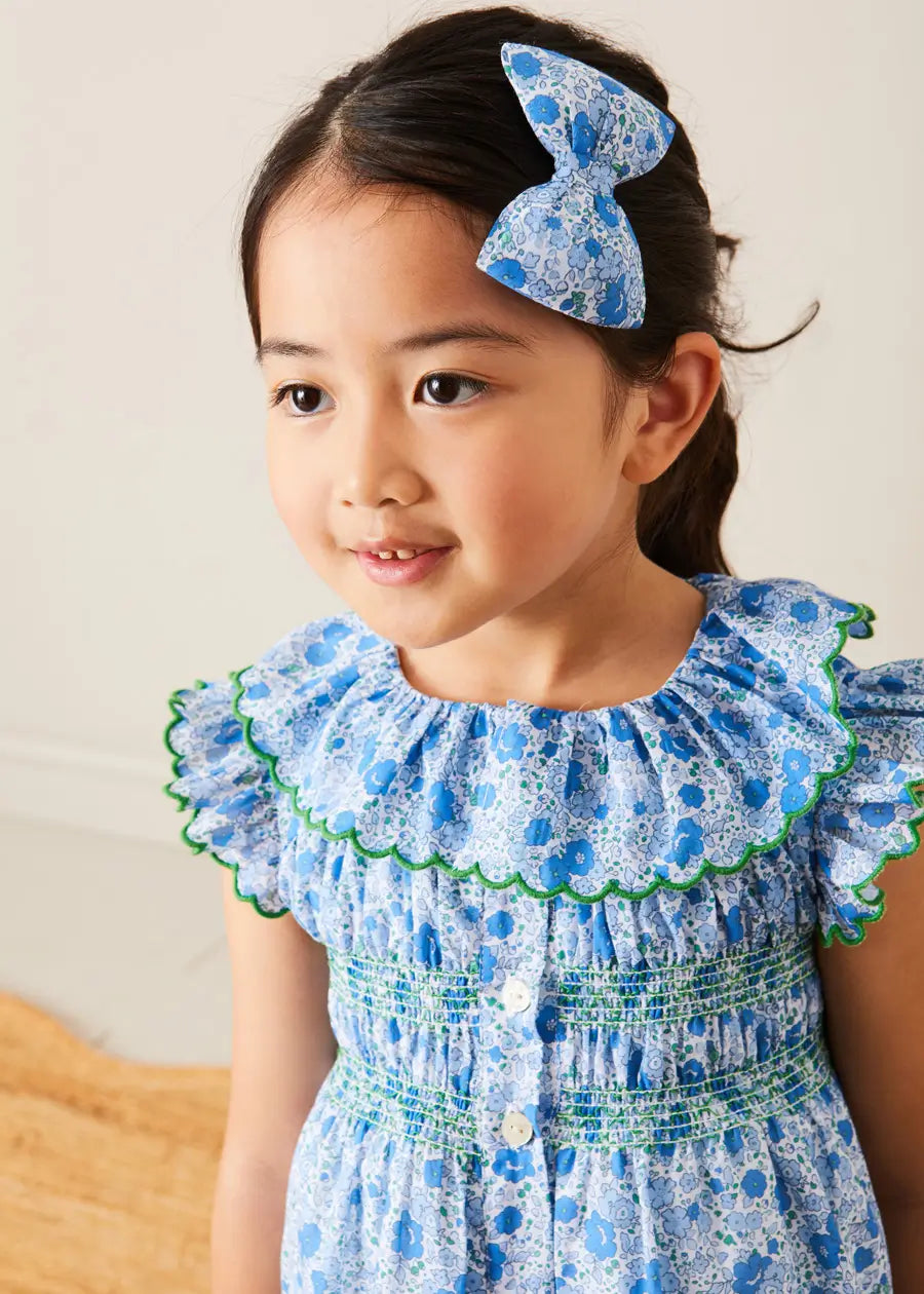 Pepa London Olivia Floral Smocked Ruffle Collar Dress