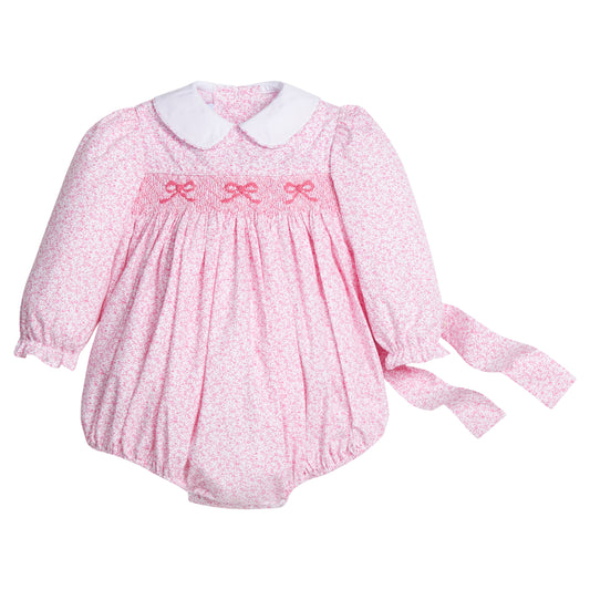 Smocked Natalie Bubble- Pink Vinings