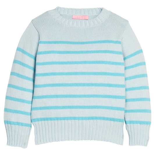 BISBY Striped Sweater- Aqua