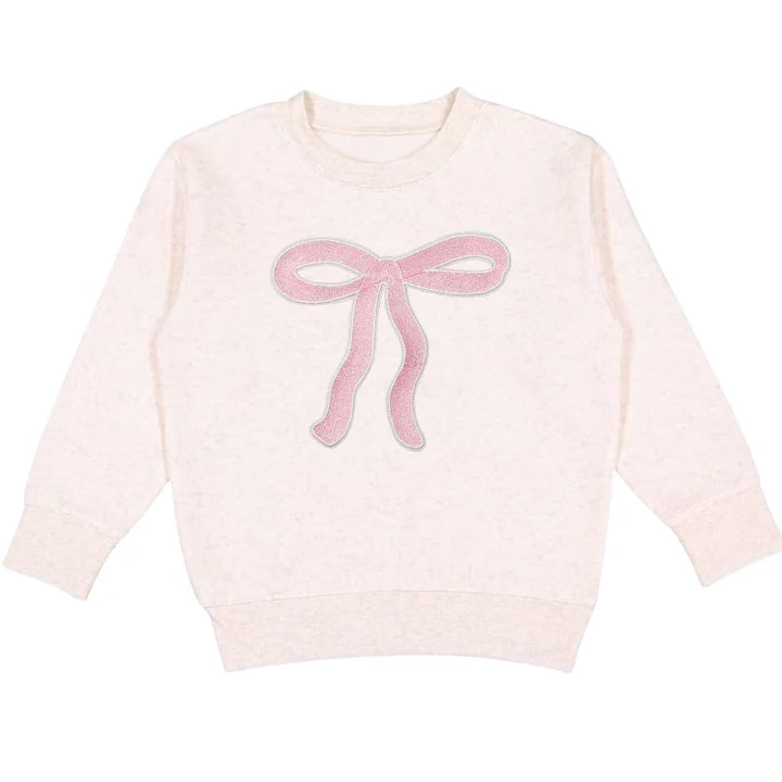 Coquette Bow Patch Sweatshirt - Natural