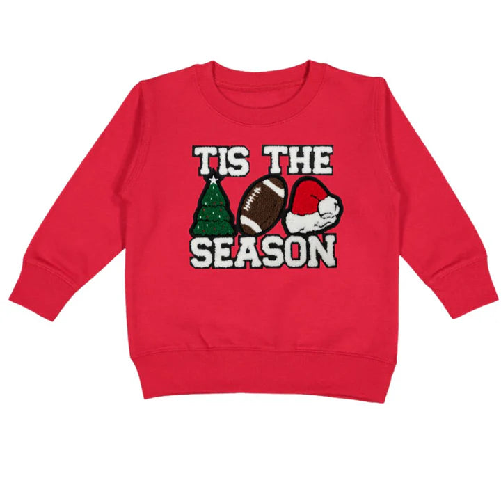 Sweet Wink Tis The Season Patch Christmas Sweatshirt- Red