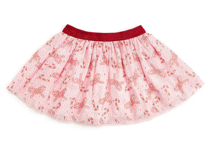 Sweet Wink Candy Cane Bow Printed Tutu