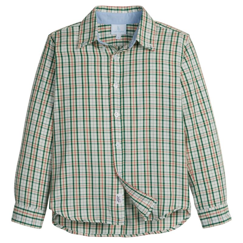 Little English Button Down Shirt - Mistletoe Tartan
