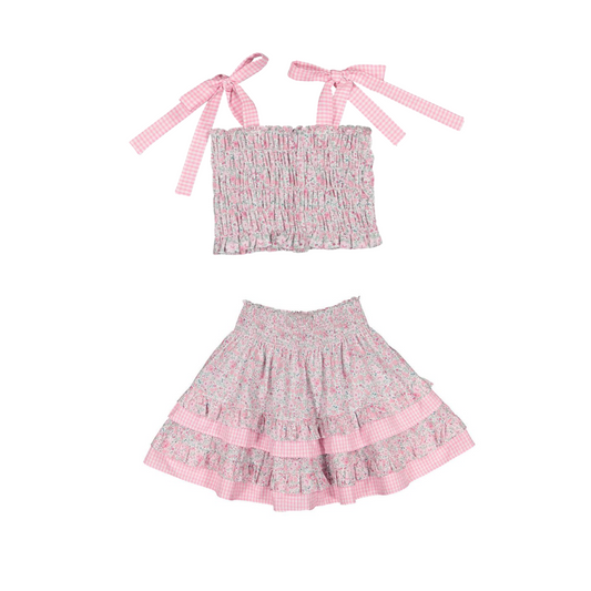 Maryland Pink Ditsy Floral Skirt