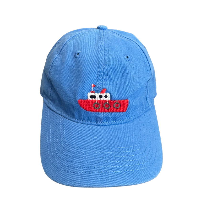 Needlepoint Summer Boat Hat - Blue