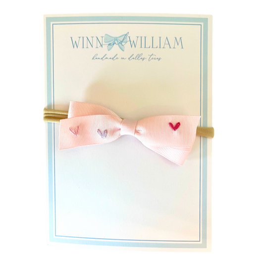 Winn and Williams Baby Headband With Hearts - Pink
