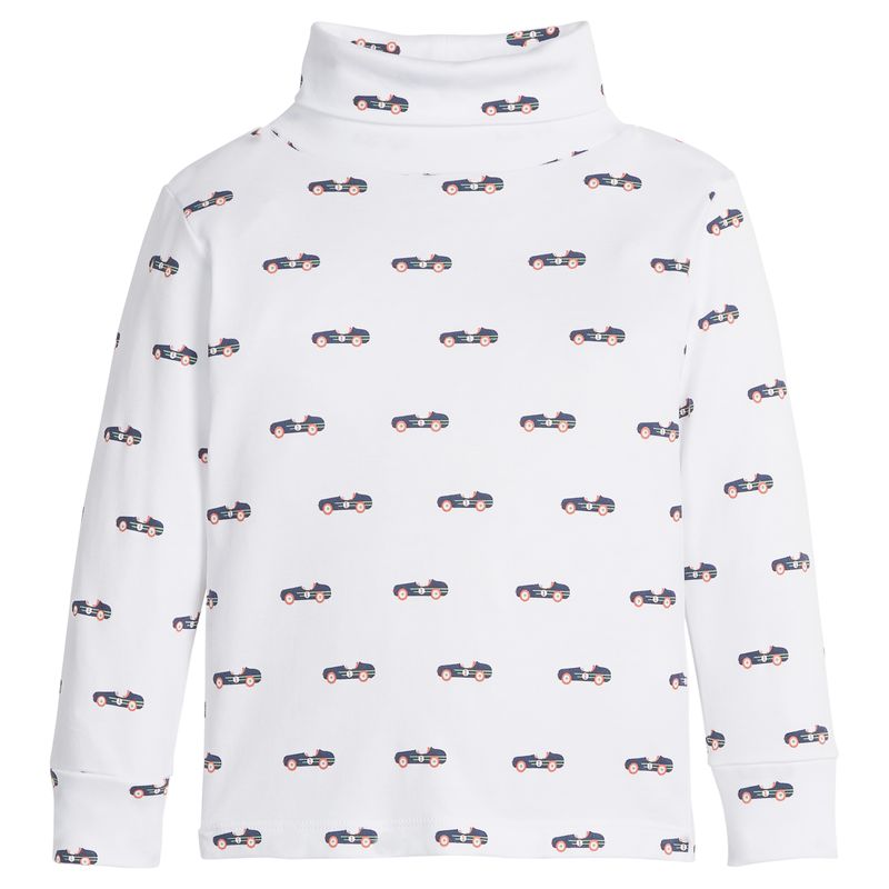 Little English Printed Turtleneck - Vintage Race Car