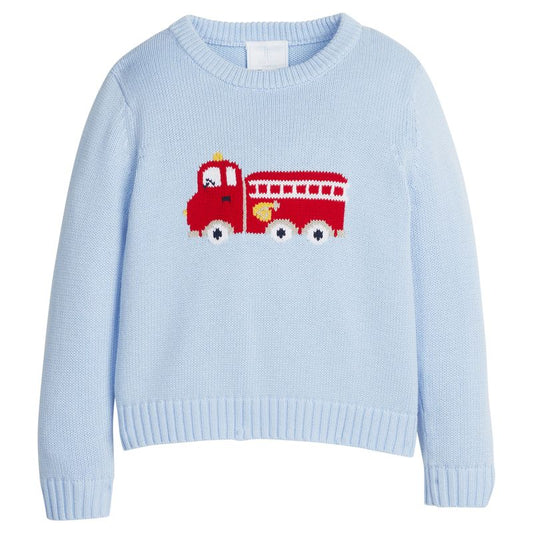 Intarsia Sweater- Fire Truck