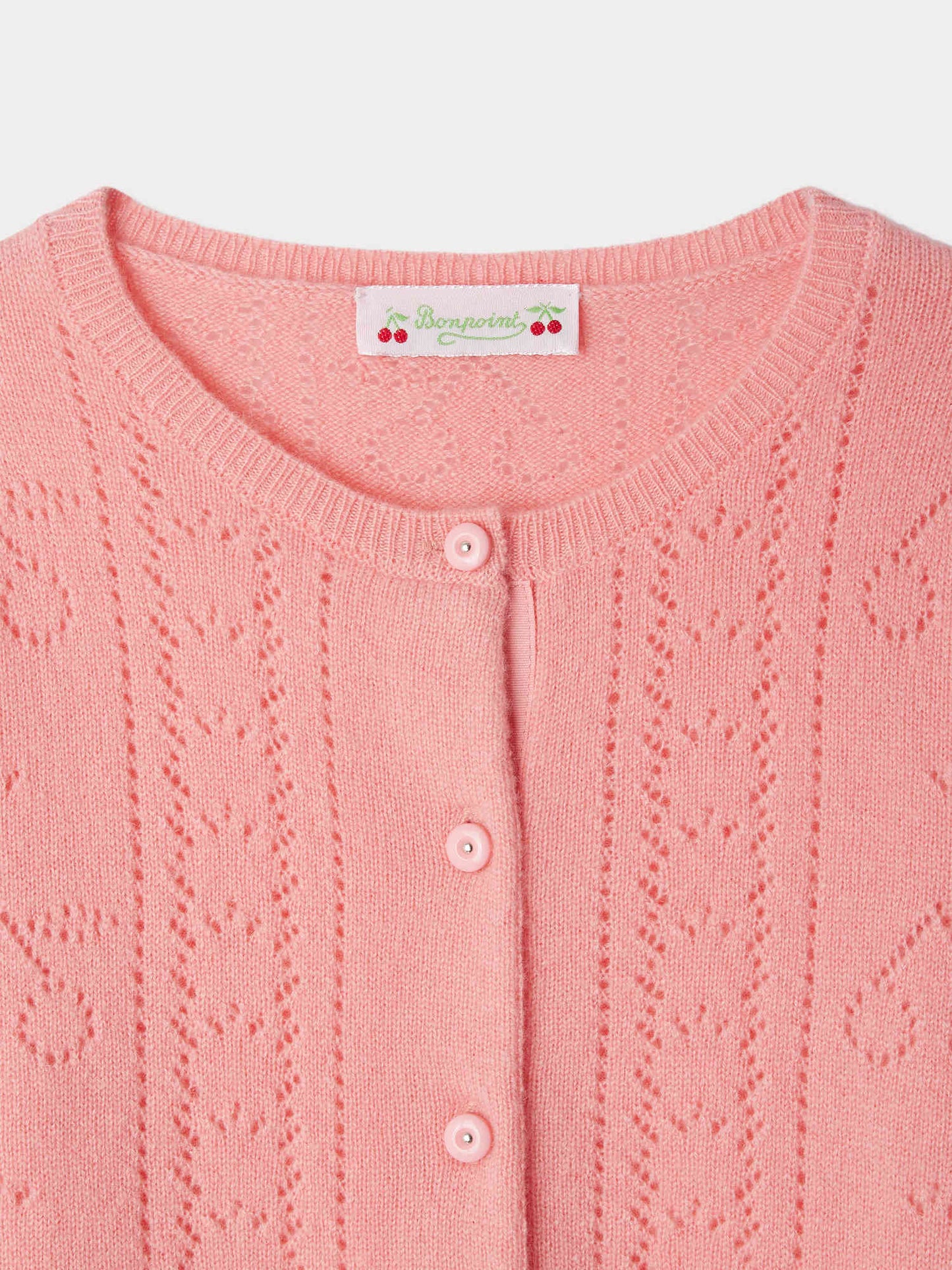 Bonpoint Josiane Rose Cherry Cashmere Cardigan