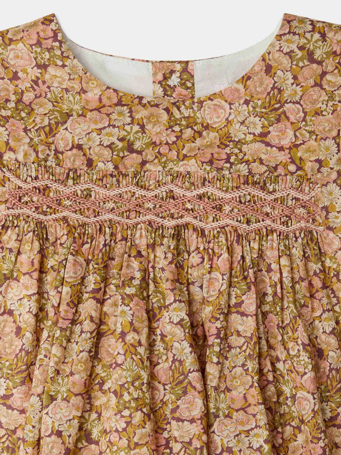 Bonpoint Pink Camelia Felicie Smocked Liberty Dress