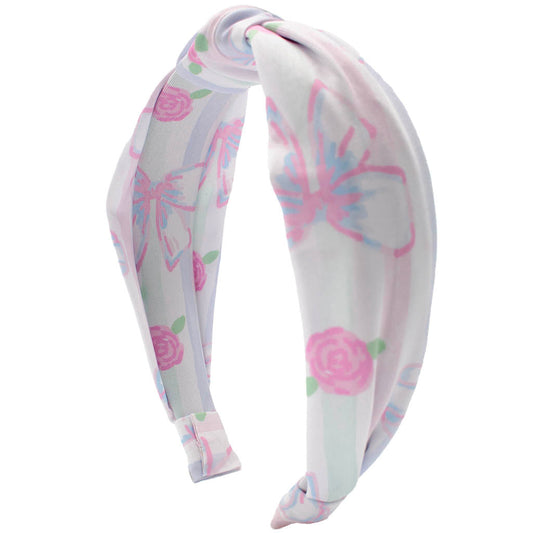 Top Knot Headband - Watercolor Bows