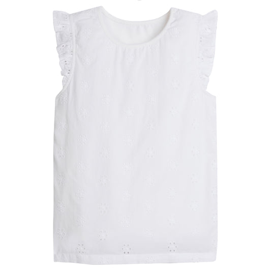 Little English Wilder Tank- White Eyelet