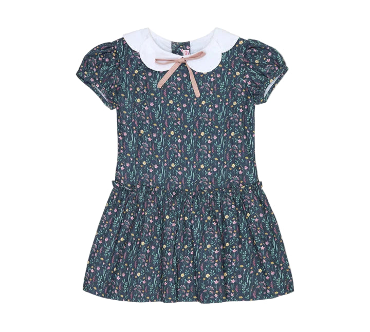 La Coqueta Navy Floral Xana Girl Drop Waist Dress