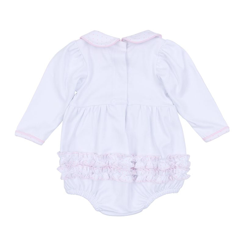 Frosted Wonderland Collared Ruffle Bubble- Pink