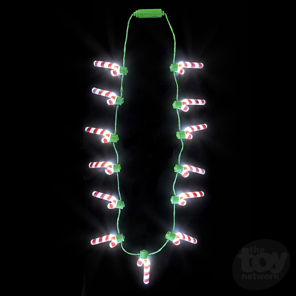 Light Up Candy Cane Necklace 25"