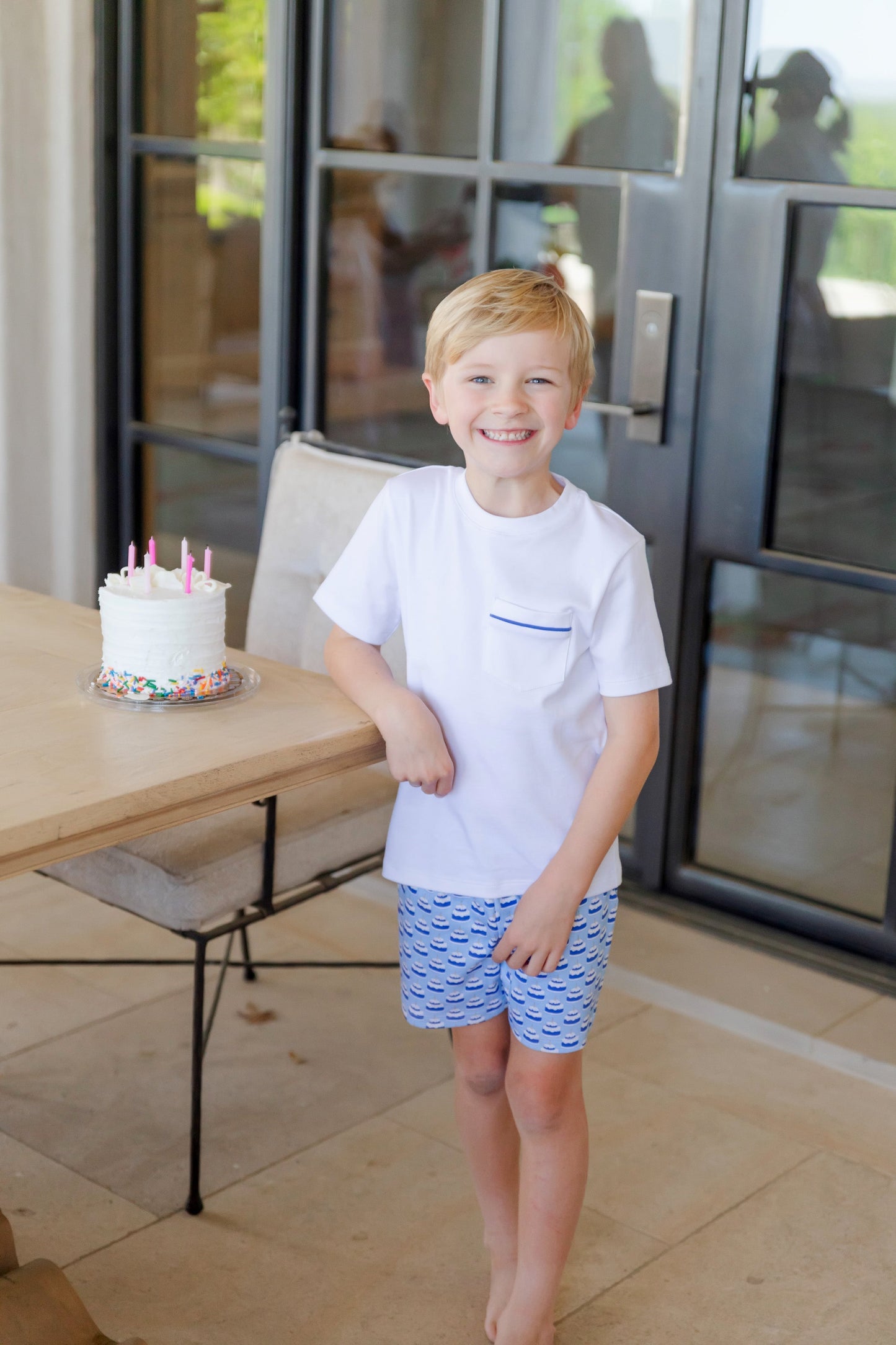 Walker Boys' Short Set - Birthday Cake Blue