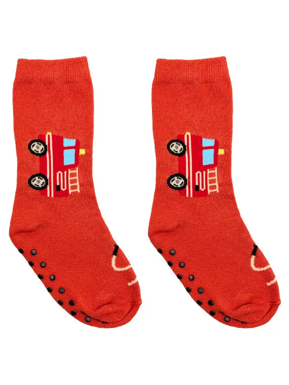 Living Royal Fire Truck 3D Packaged Crew Socks