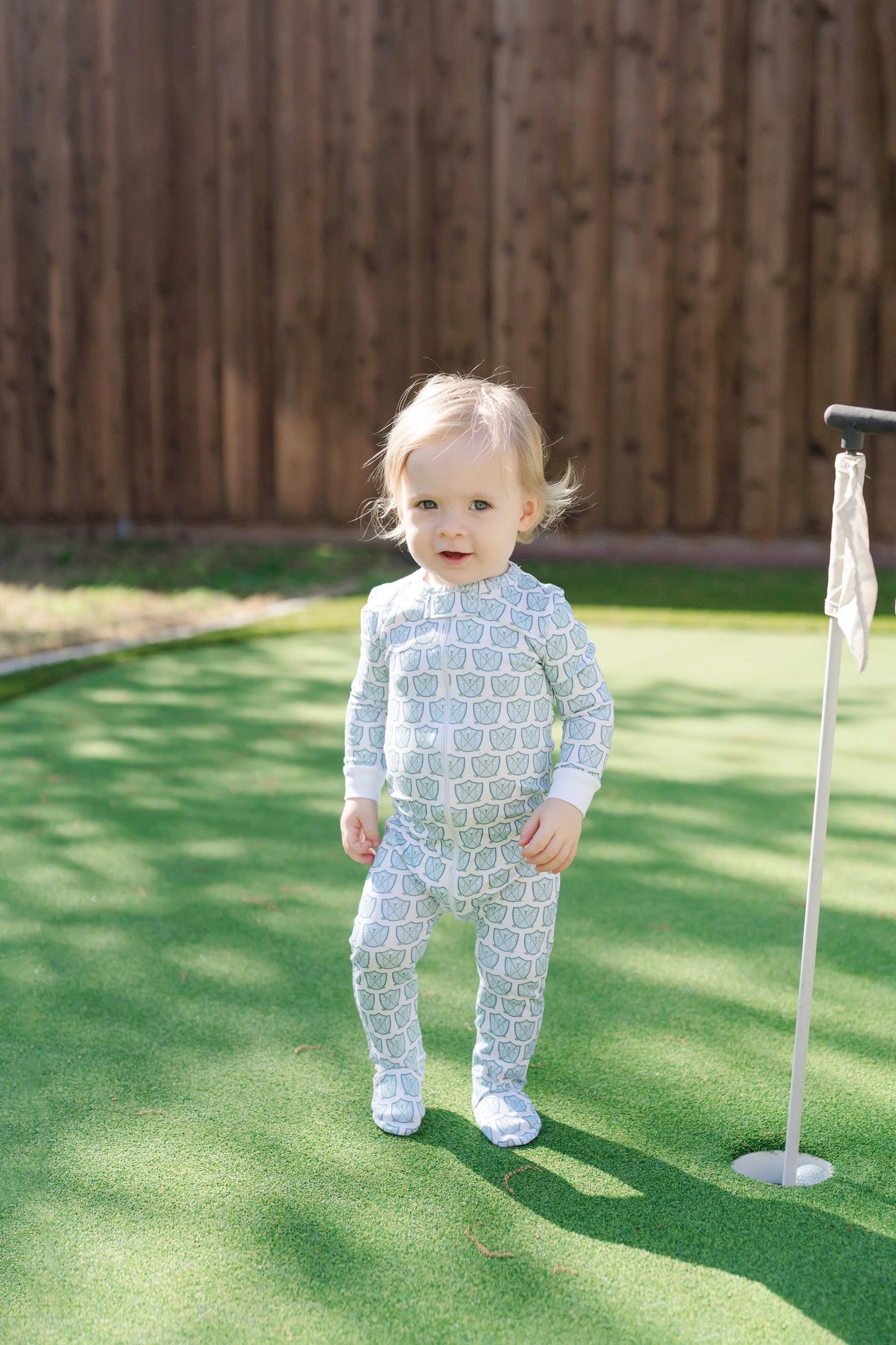 Parker Boys' Zipper Pajama - Golf Crest Blue