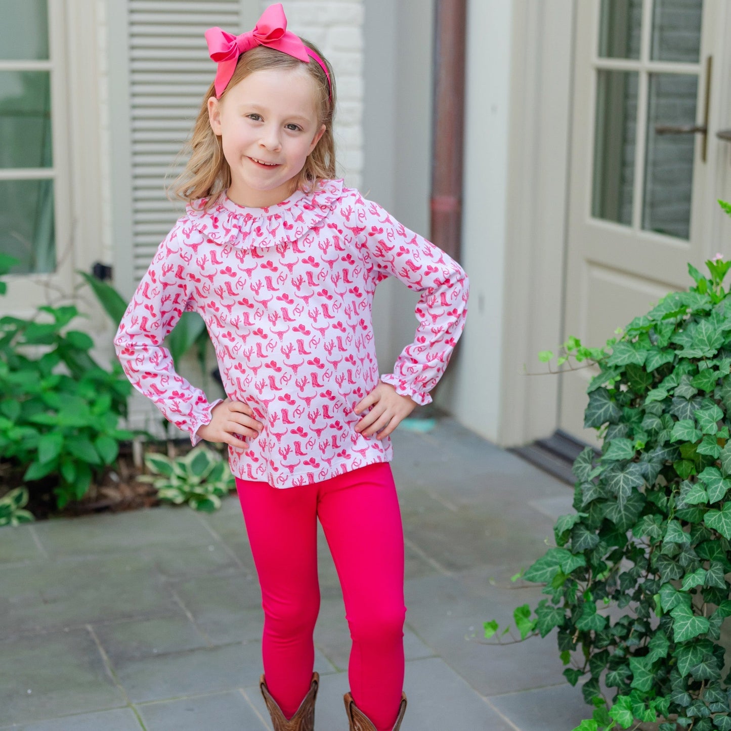 Lulu Girls' Legging Set - Wild West Pink