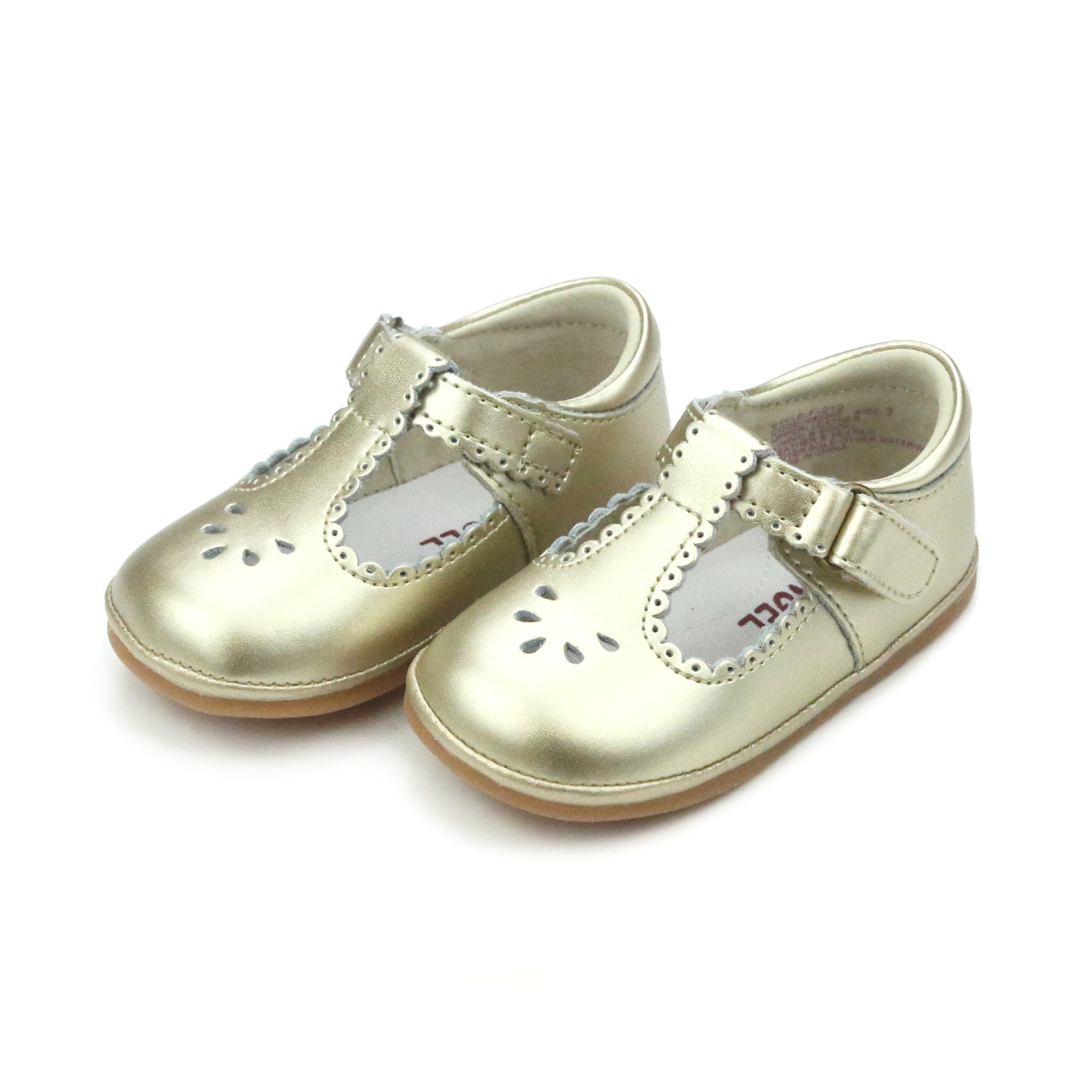 Baby Dottie Scalloped T-Strap Mary Jane- Gold