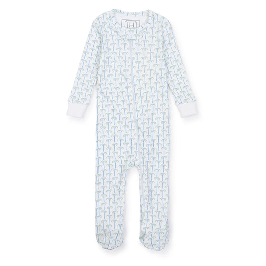 Lila and Hayes Parker Zipper Pajama - Pacific Palms Blue