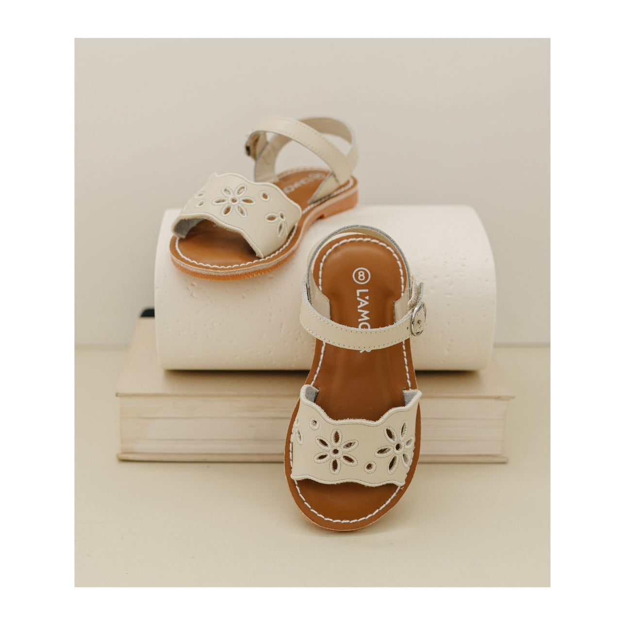 L'Amour Augusta Embroidered Sandal