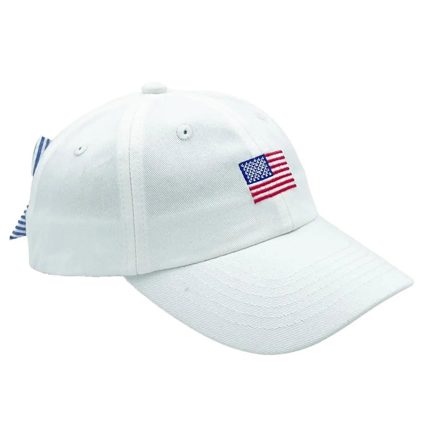 Bits and Bows Girl's American Flag Bow Hat