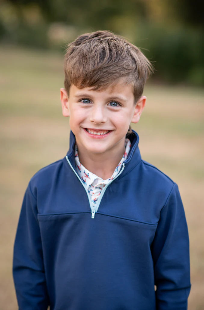 Navy 1/4 Zip Performance Polo