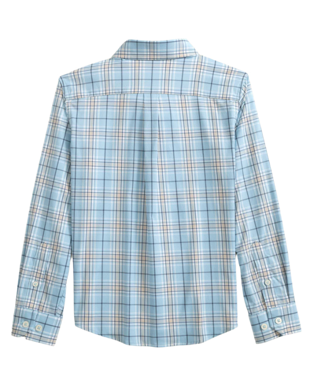 Southern Tide Intercoastal River Point Plaid Sport Shirt- Cerulean