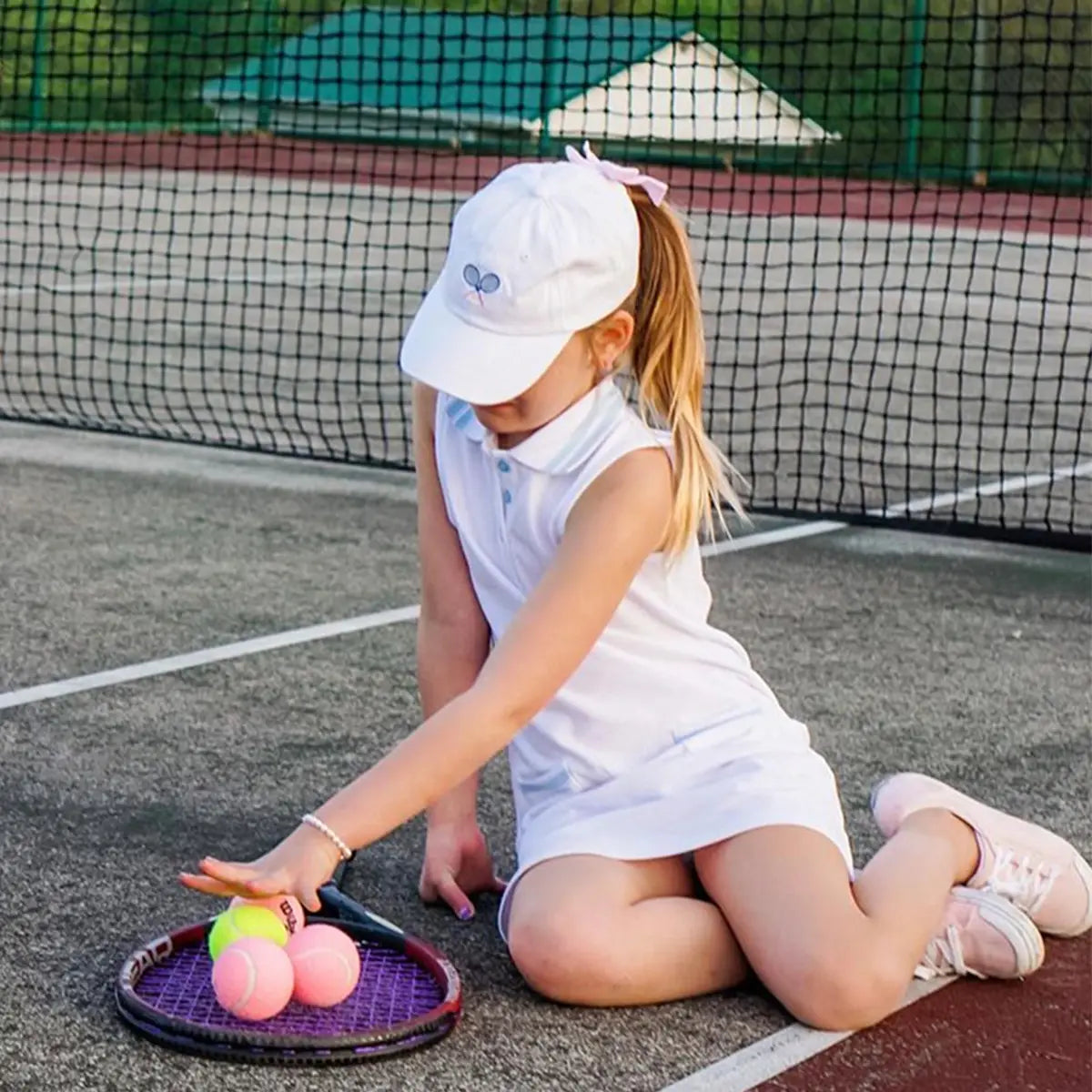 Bits and Bows Tennis Bow Baseball Hat