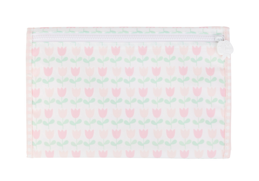 Clean, coated, and cute! The Changing Pad is perfect for those quick, on-the-go moments when you want to keep things tidy and hassle-free! It’s compact and convenient, making diaper changes a breeze no matter where you are. With an exterior zippered pocket gives you a spot to stash a diaper or two and travel wipes so everything you need is right at your fingertips and a loop for an easy carry when your hands are full. 
24" long and 12" wide when open
Made with our PVC-free, wipeable, non-chlorinate coated