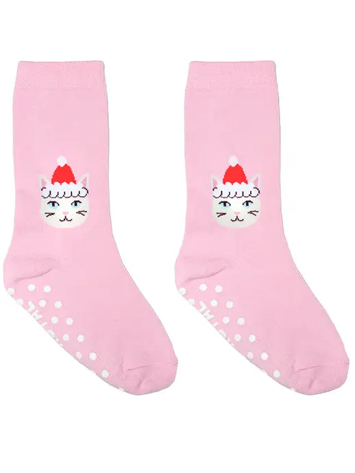 Santa Kitty 3D Packaged Crew Socks