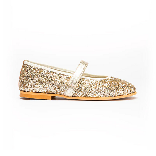 Children Chic Classic Glitter Mary Janes in Gold