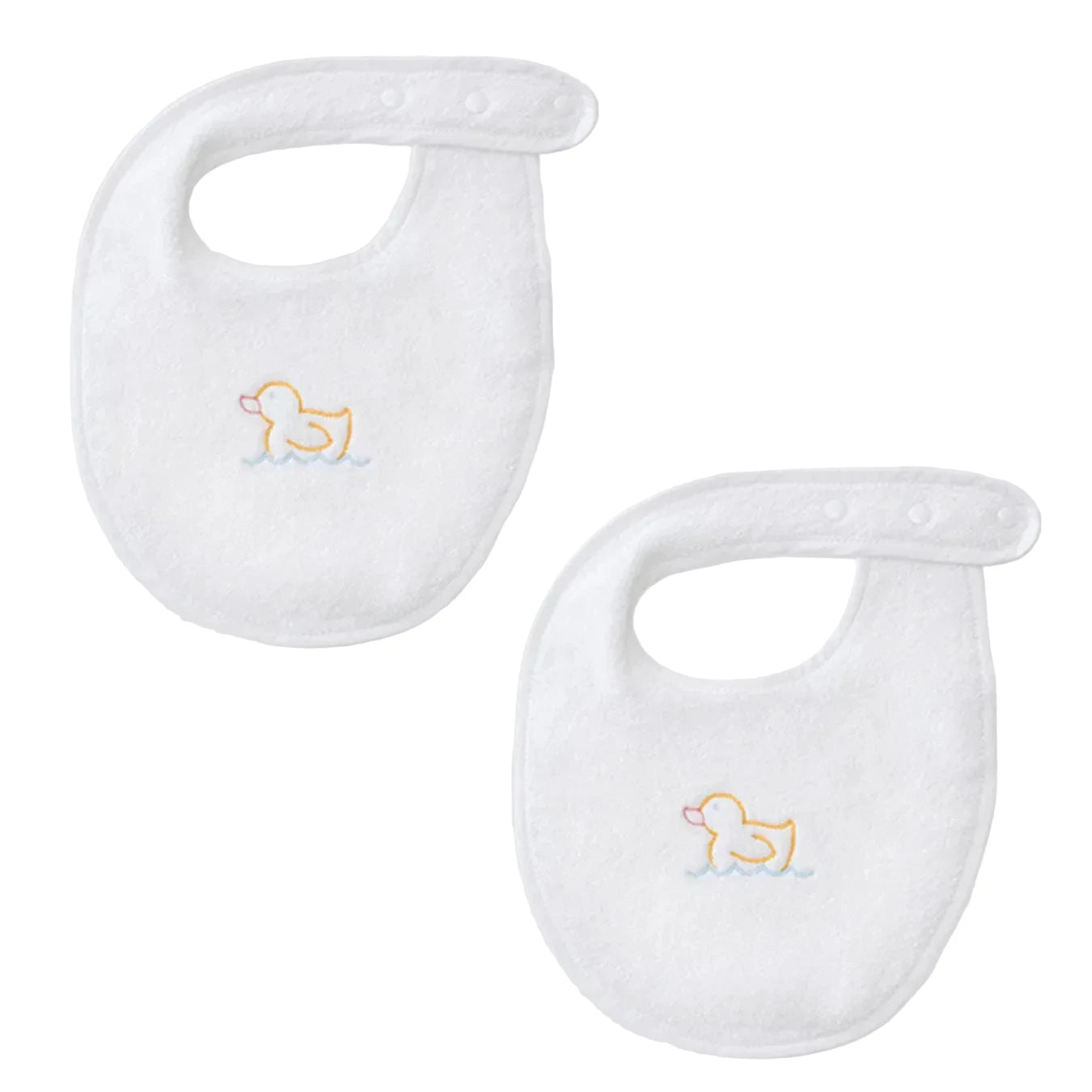 Weezie Bib- White with Duck Icon (Pair)