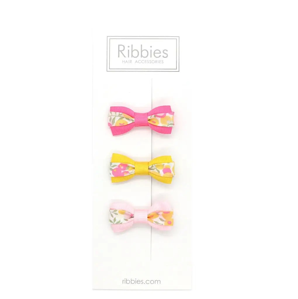 Ribbies Set of 3 Liberty Bows - Wiltshire Lemon Curd