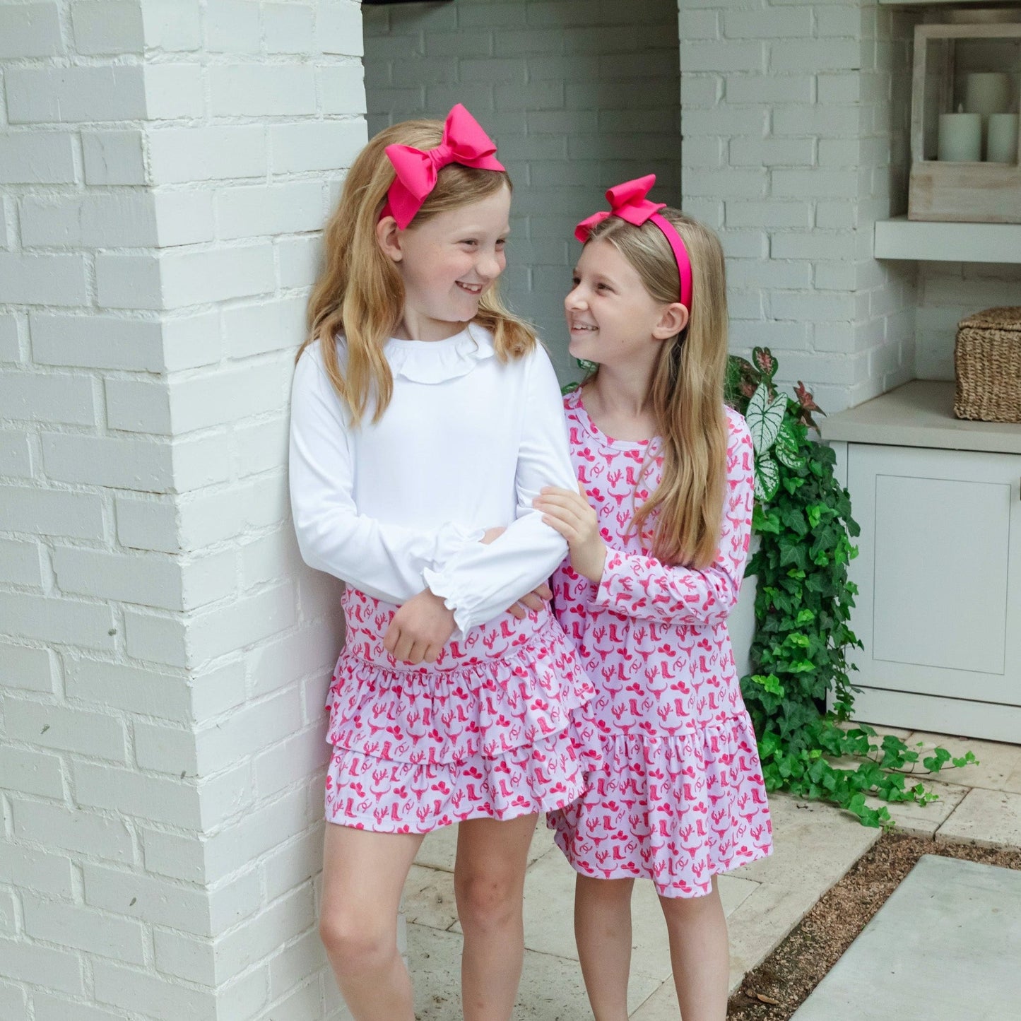 Maggie Girls' Tiered Skirt - Wild West Pink