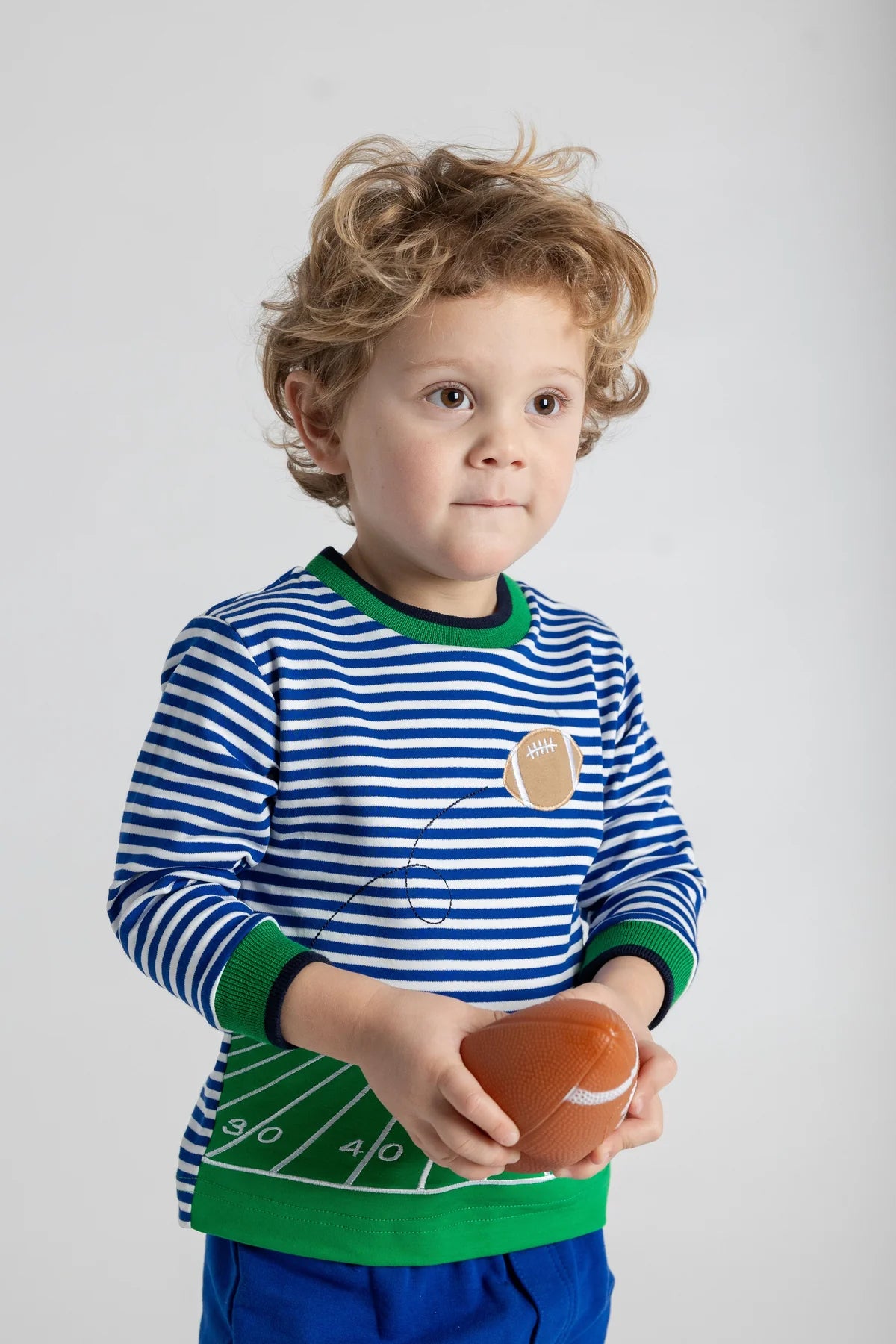 Stripe Knit Shirt With Football Field