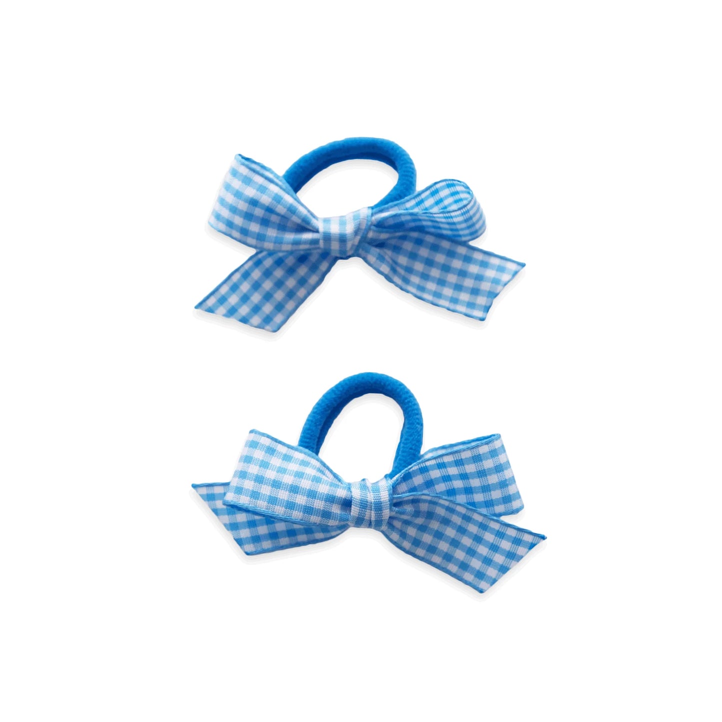Eva's House Mini Gingham Hair Ties- Light Blue