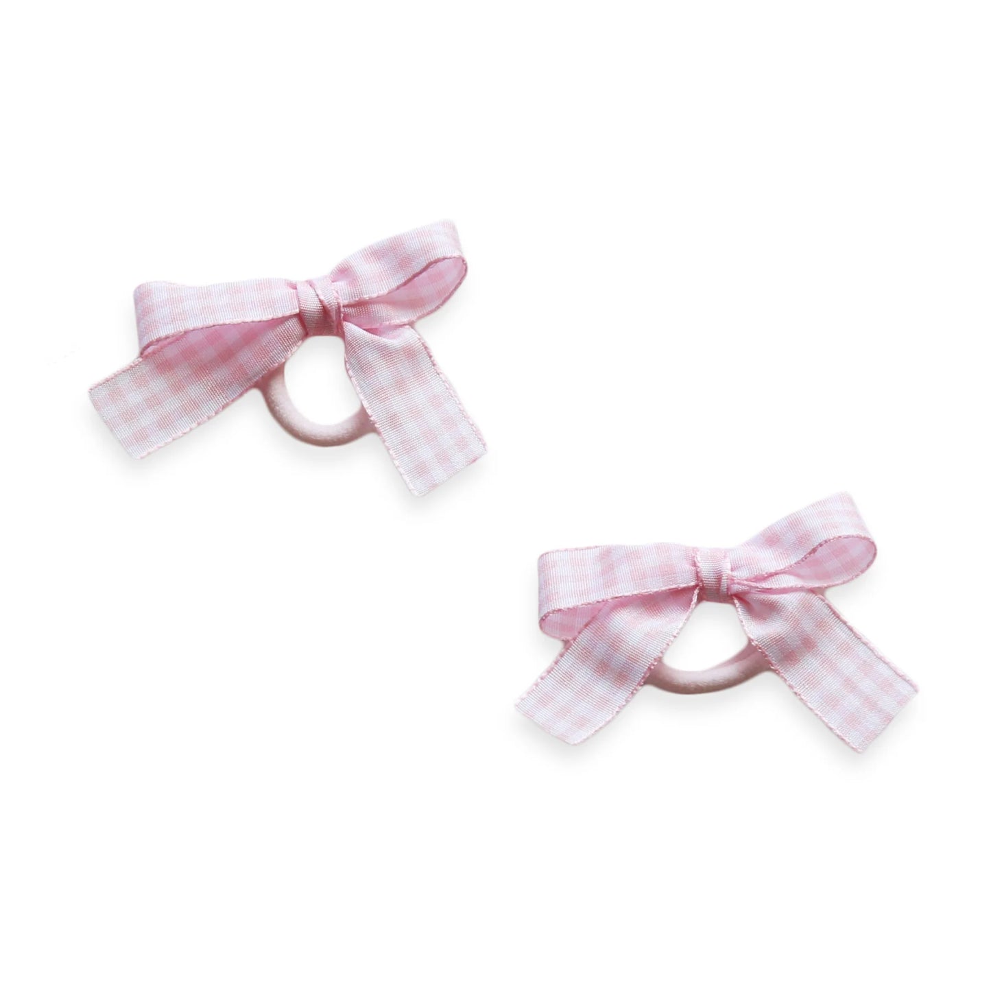 Eva's House Mini Gingham Hair Ties- Light Pink