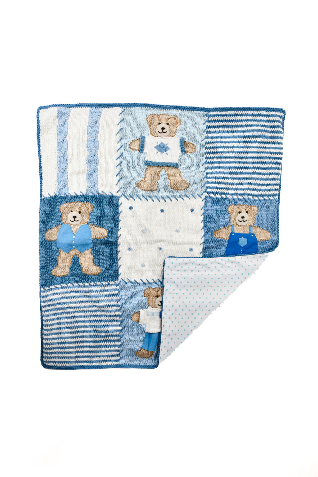 Blue Teddy Bears Baby Blanket