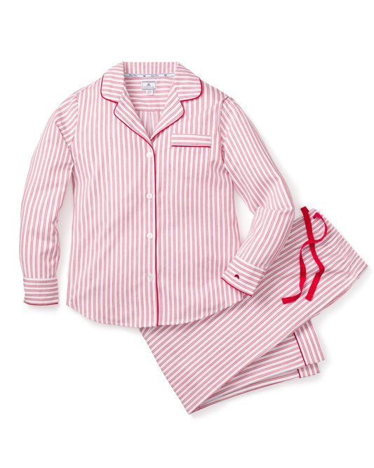 Petite Plume Women's Antique Red Ticking Pajama Set