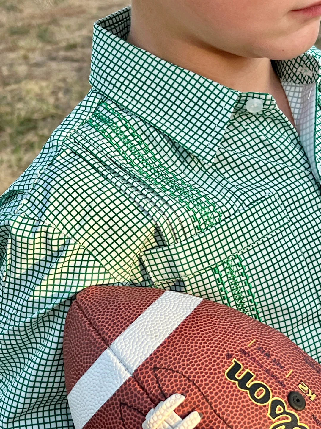 blueQuail Gameday Guayabera - Green