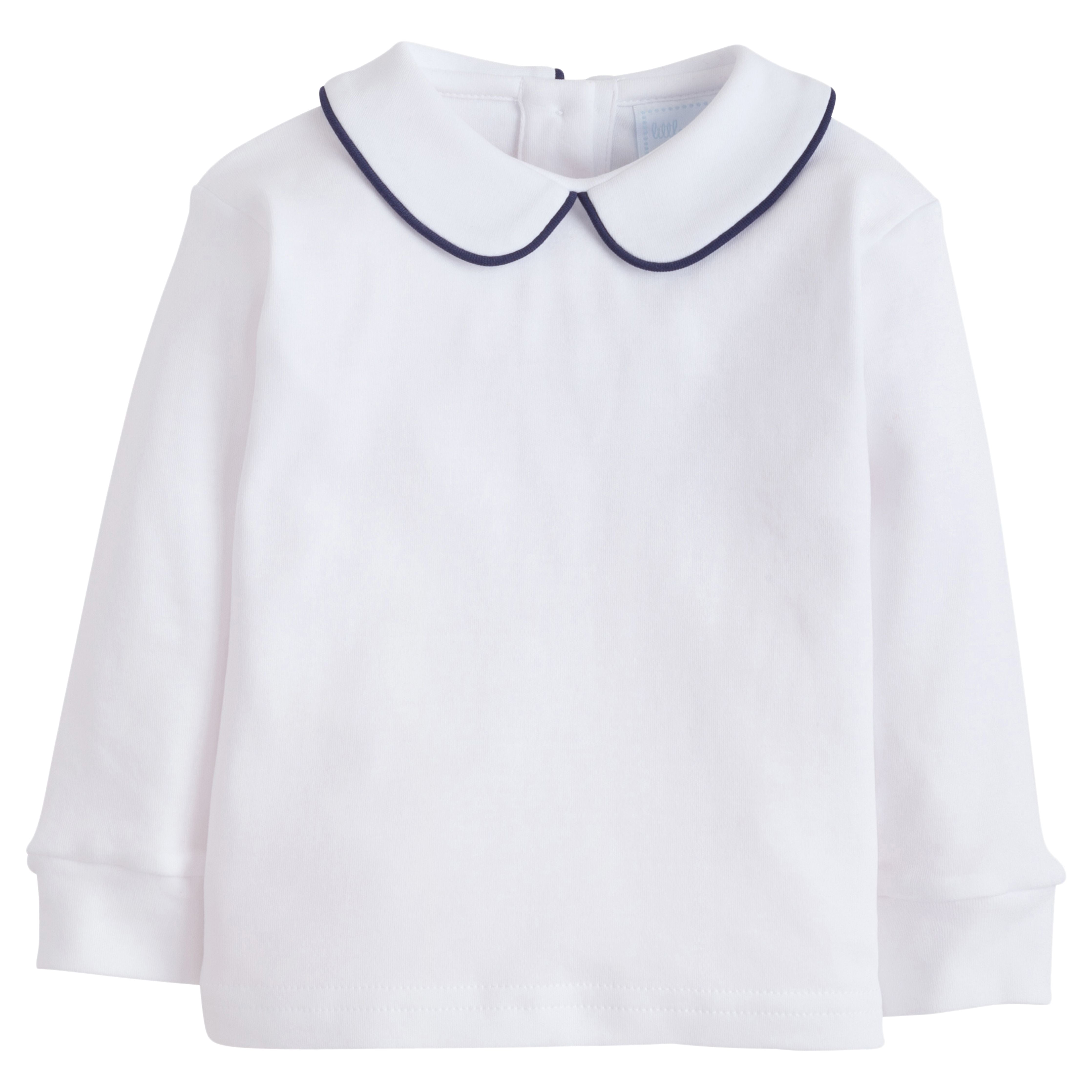 Piped Peter Pan Shirt - Gray Blue main image 1