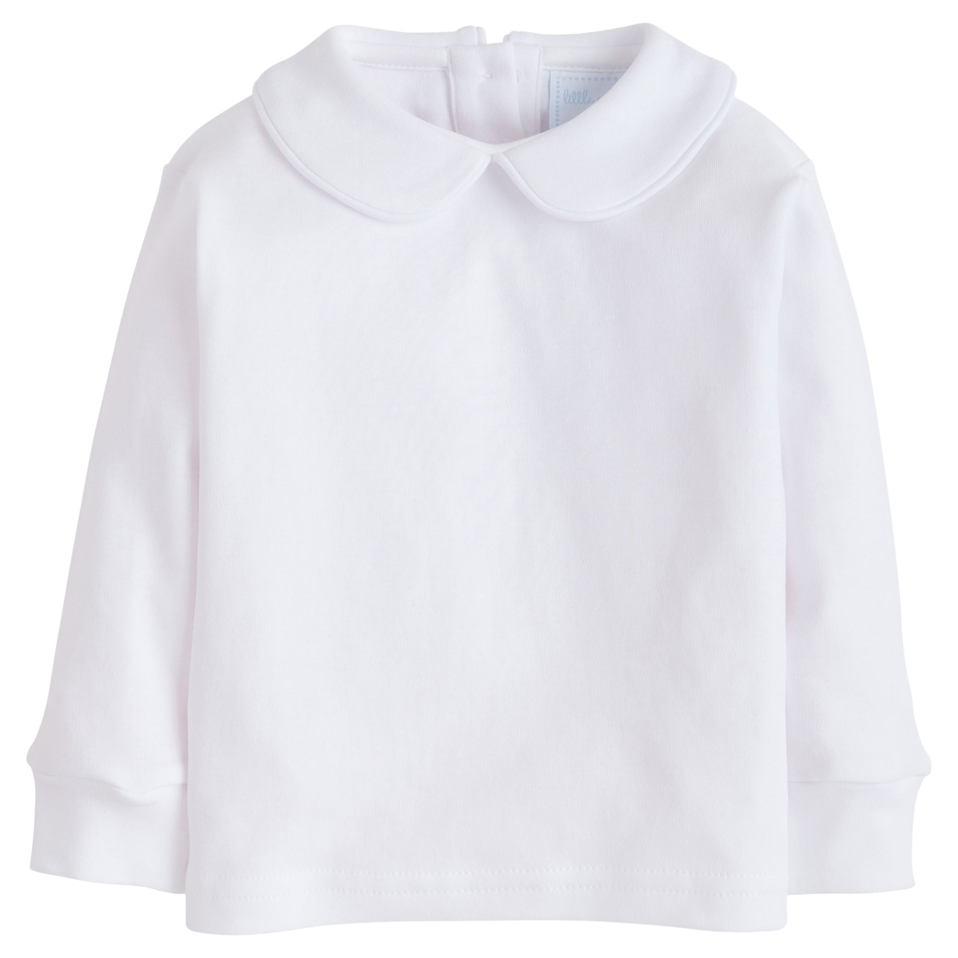 Little English Piped Peter Pan Shirt - White