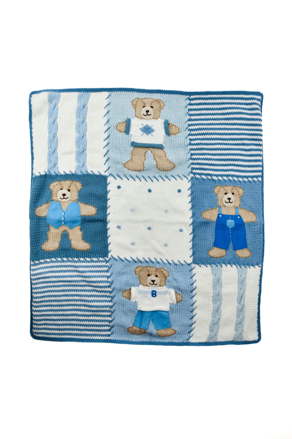 Blue Teddy Bears Baby Blanket