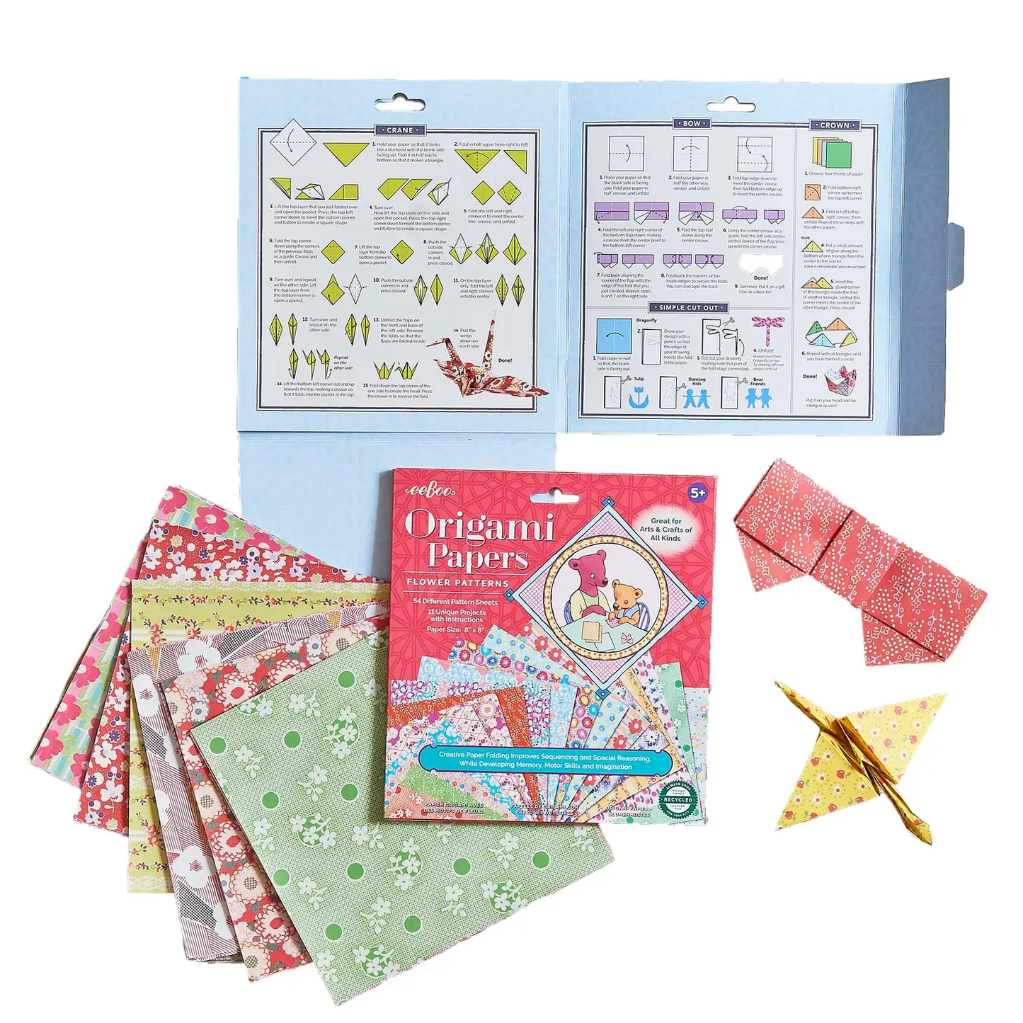 eeboo Flower Patterns Original Origami Papers
