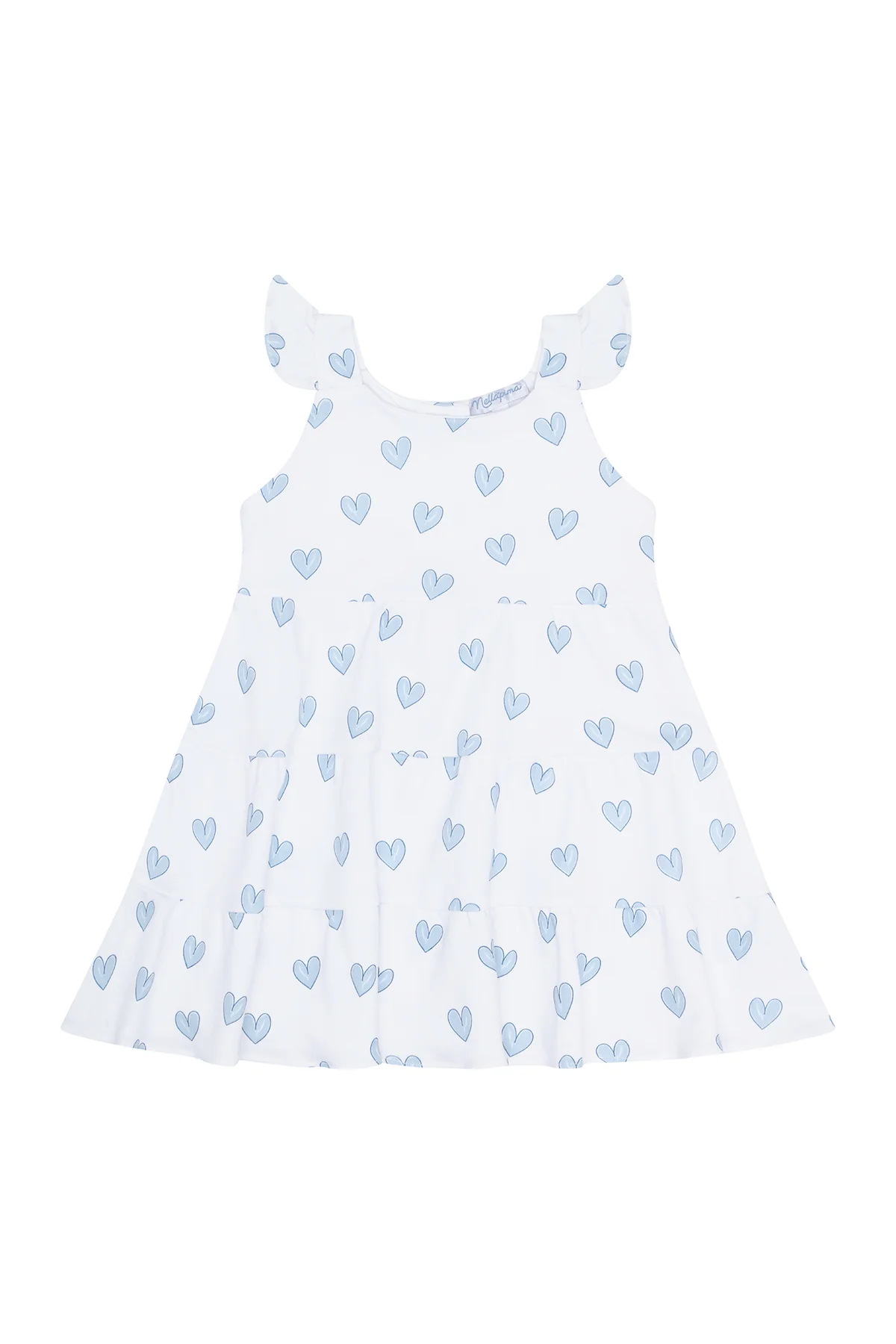 Nellapima Heart Print Ruffle Dress-Blue – Jojo Mommy