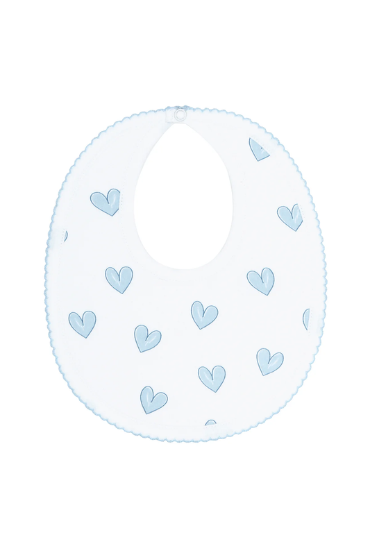 Nellapima Heart Print Bib- Blue