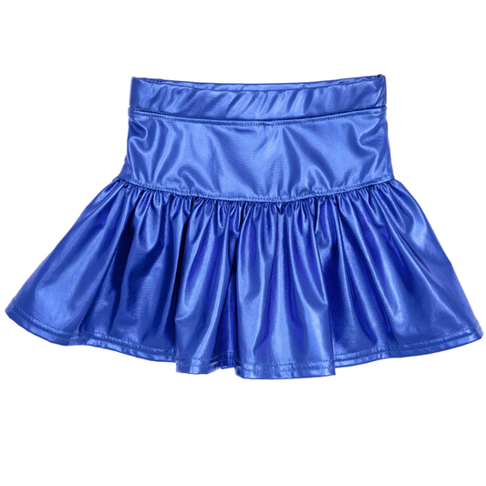 Azarhia Slick Metallic Gathered Skort - Royal Blue