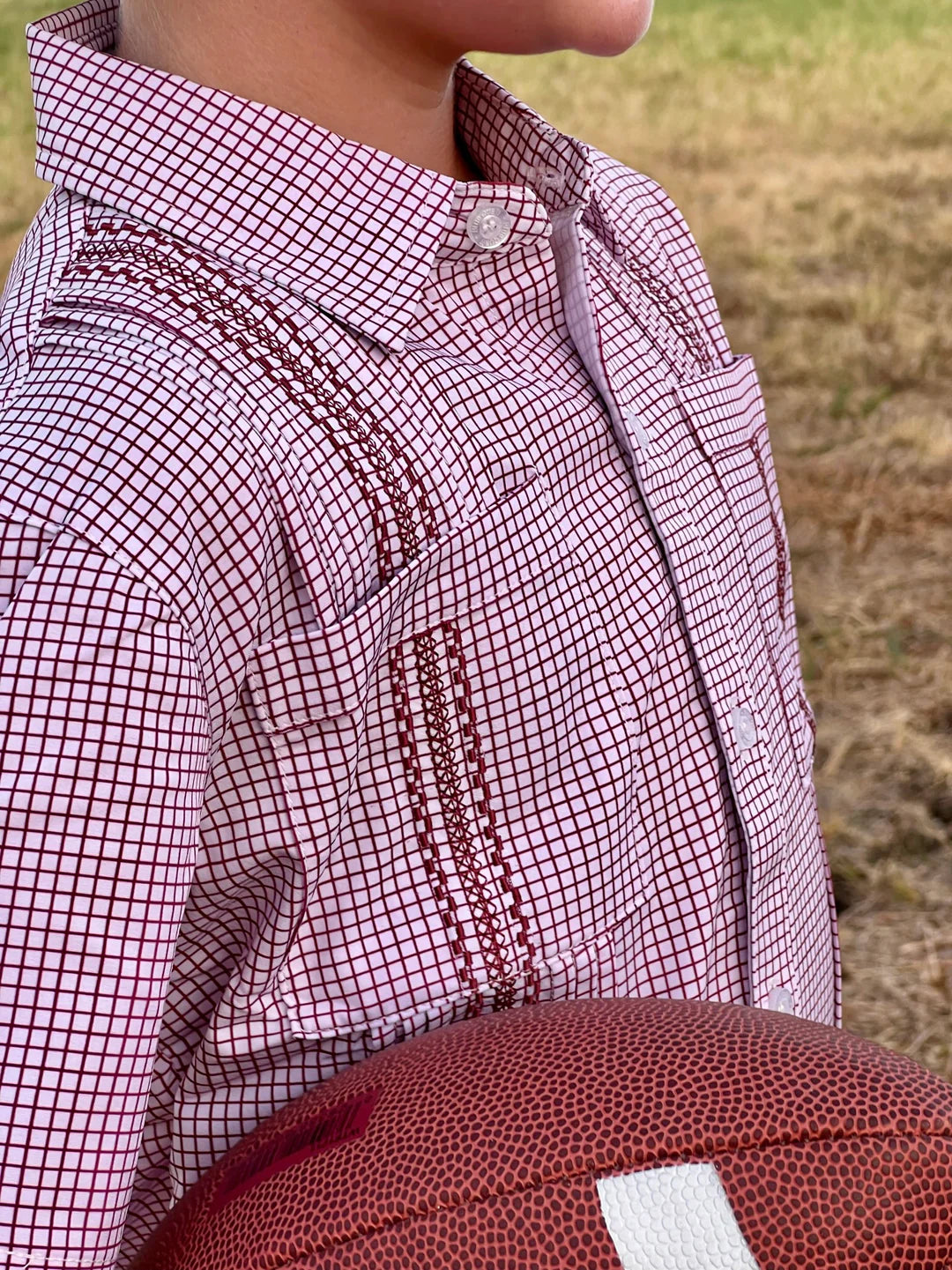 blueQuail Gameday Guayabera - Maroon
